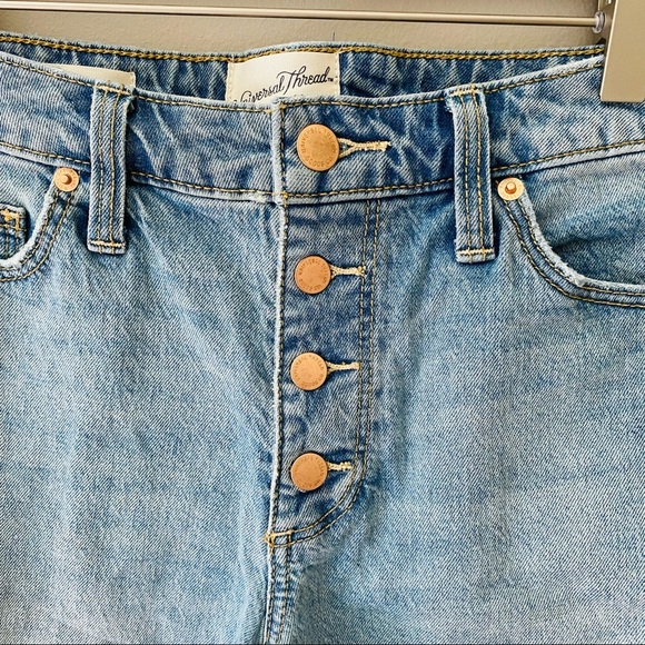 Universal Thread Vintage Midi High Rise Shorts Blue Sz 26 - Picture 2 of 8